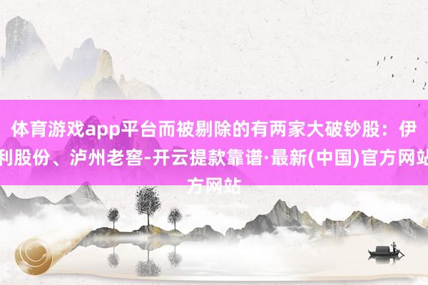 体育游戏app平台而被剔除的有两家大破钞股：伊利股份、泸州老窖-开云提款靠谱·最新(中国)官方网站
